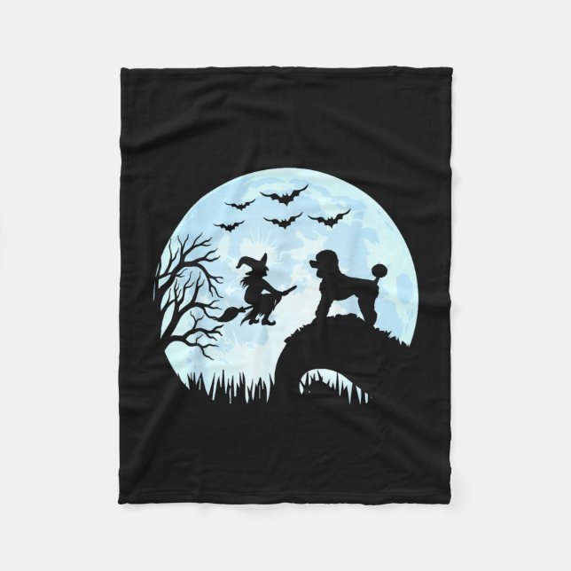 Halloween Hexen Pudel  Fleecedecke (Vorderseite)