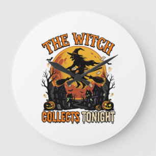 Halloween Hexen Sammlung Humor Große Wanduhr