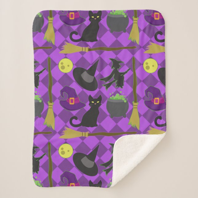 Halloween Hexen Sherpadecke (Vorderseite)
