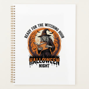 Halloween Hexen-Shirt Vintage-Zauberbuch-Lesung De Planer