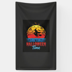 Halloween Hexen Sonnenuntergang Vektor Banner