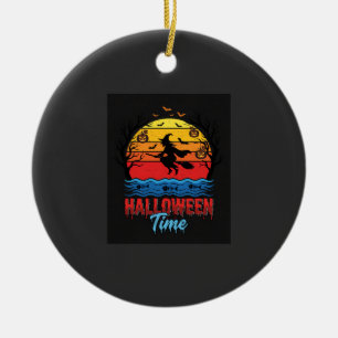 Halloween Hexen Sonnenuntergang Vektor Keramik Ornament