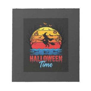 Halloween Hexen Sonnenuntergang Vektor Notizblock