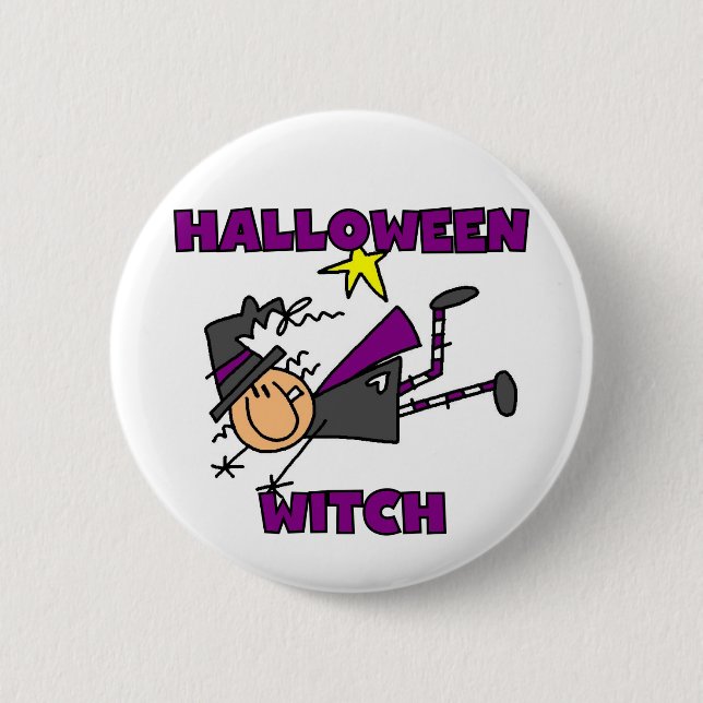 Halloween Hexen T - Shirt und Geschenke Button (Vorderseite)