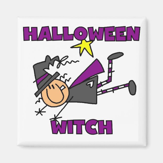 Halloween Hexen T - Shirt und Geschenke Magnet (Vorne)