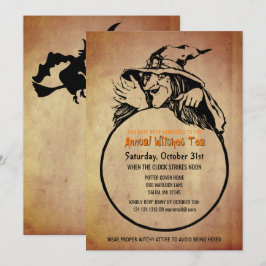 Halloween Hexen Tee Party Vintag Look Einladung