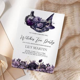 Halloween-Hexen-Teeparty Einladung