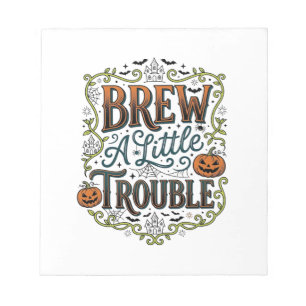 Halloween-Hexen-Typografie Braut Ein Wenig Ärger_1 Notizblock