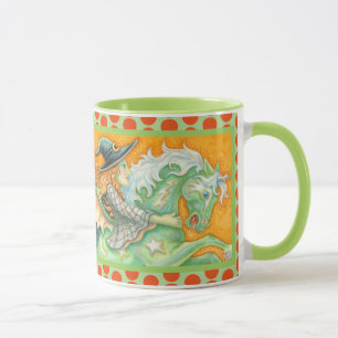 HALLOWEEN HEXEN- UND PFERD-KOMBIBECHER Grün Orange Tasse