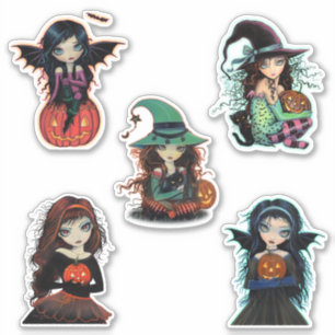 Halloween Hexen und Vampires Big Eye-Süssen Aufkleber