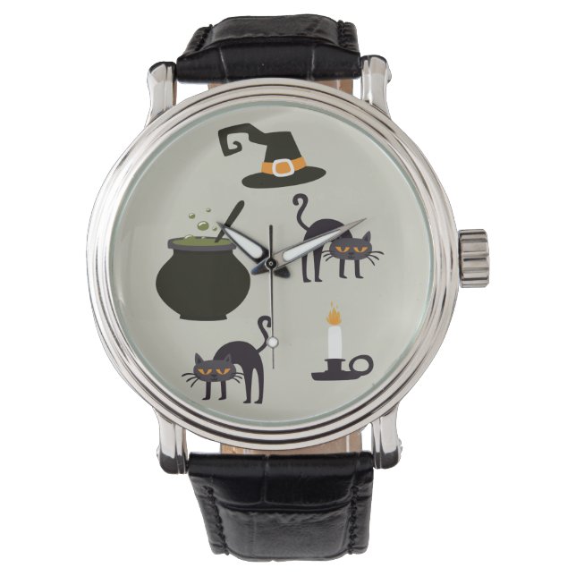 Halloween-Hexenartikel Armbanduhr (Vorderseite)