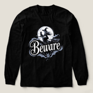 Halloween Hexenbesen Schwarze Katze Mond Grafik  Tri-Blend Shirt