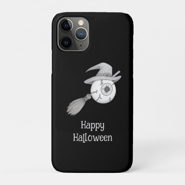 Halloween-Hexenbesen und beängstigendes Augenbraue Case-Mate iPhone Hülle (Rückseite)