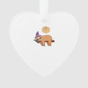 Halloween Hexenfaultier Premium T-Shirt Ornament