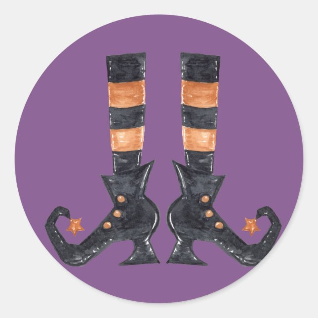Halloween Hexenfeet Runder Aufkleber (Vorderseite)