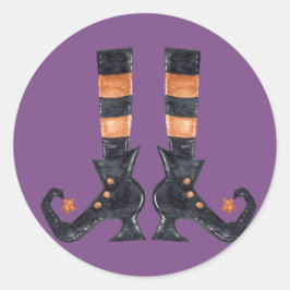 Halloween Hexenfeet Runder Aufkleber