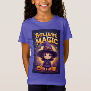 Halloween-Hexenfigur mit Kürbis-Display T-Shirt