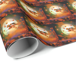 Halloween-Hexenflug Geschenkpapier