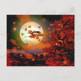 Halloween-Hexenflug Postkarte