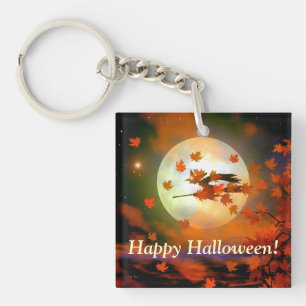 Halloween-Hexenflug Schlüsselanhänger