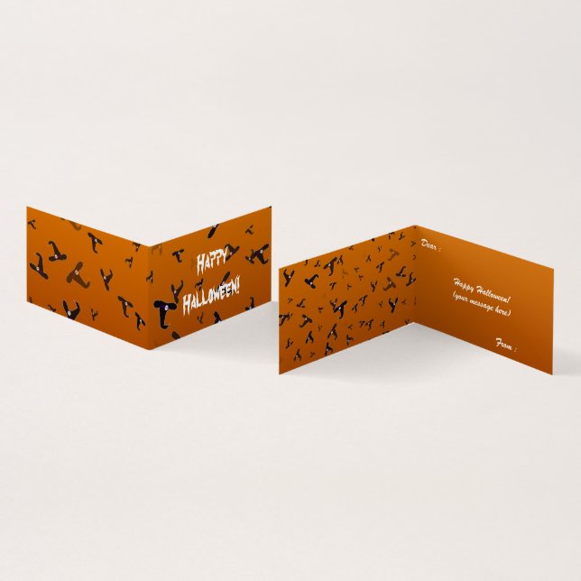 Halloween Hexenhats Faltkarte (Innenseite und Außenseite)