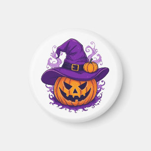 Halloween-Hexenhut-Kürbis Jack-O'-Lantern-Aufklebe Magnet