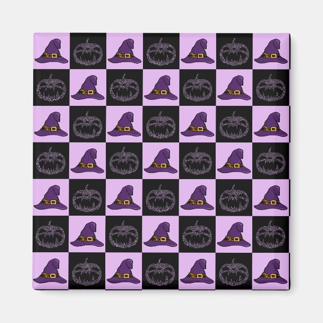 Halloween Hexenhut Pumpkin-Gesichtspunkt Spooky Mu Magnet (Vorne)