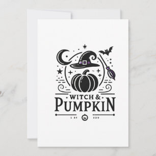 Halloween Hexenhut und Pumpkin Design Magic Art Feiertagskarte