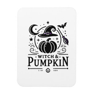 Halloween Hexenhut und Pumpkin Design Magic Art Magnet