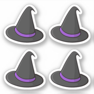 Halloween-Hexenhutensticker, Set von vier Aufklebe Aufkleber