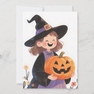 Halloween Hexenkarte und Pumpkin-Grußkarte Feiertagskarte