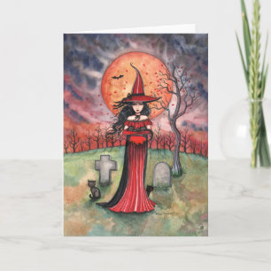 Halloween Hexenkarte von Molly Harrison Karte