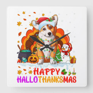 Halloween Hexenkatze, die ich rieche, Kittens Funn Quadratische Wanduhr