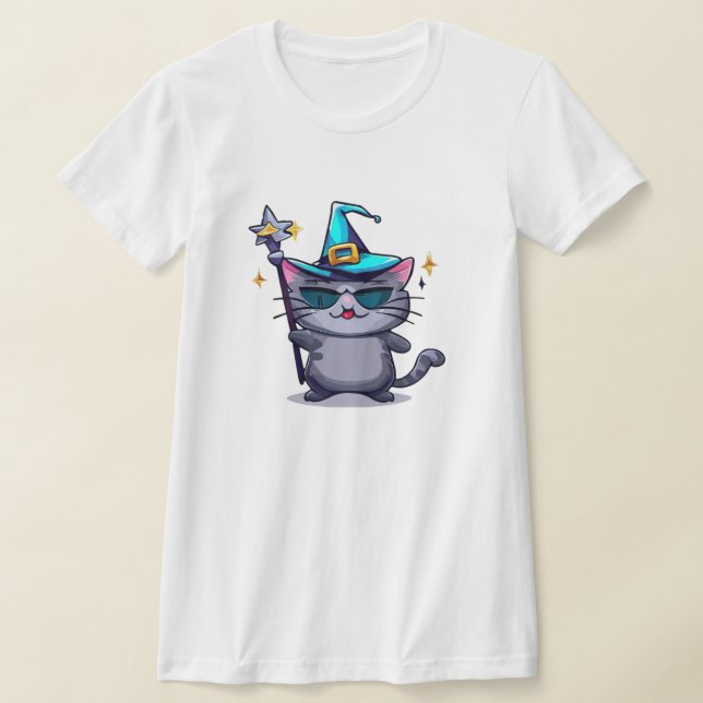 Halloween Hexenkatzen, die Zaubersterne halten T-Shirt (Ablage )
