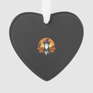 Halloween Hexenkatzen-Kürbis-Mond-Design_1 Ornament