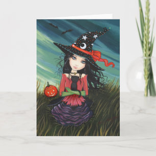 Halloween Hexenkatzenkarte von Molly Harrison Karte