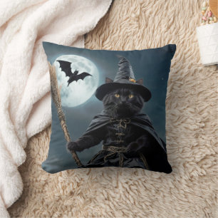 Halloween Hexenkatzenwirbel Kissen