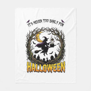 Halloween Hexenkessel Mond Friedhof Verdrehter Bau Fleecedecke