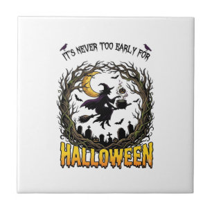 Halloween Hexenkessel Mond Friedhof Verdrehter Bau Fliese