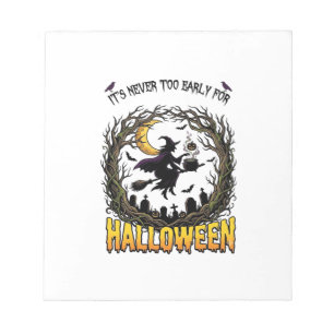 Halloween Hexenkessel Mond Friedhof Verdrehter Bau Notizblock