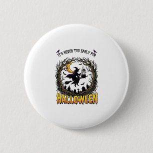 Halloween Hexenkessel Mond Friedhof Verdrehter Tre Button