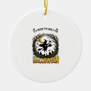 Halloween Hexenkessel Mond Friedhof Verdrehter Tre Keramik Ornament