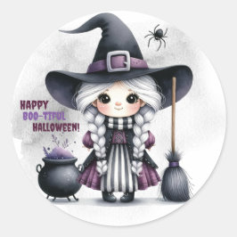 Halloween Hexenkunst Zauberburg Runder Aufkleber
