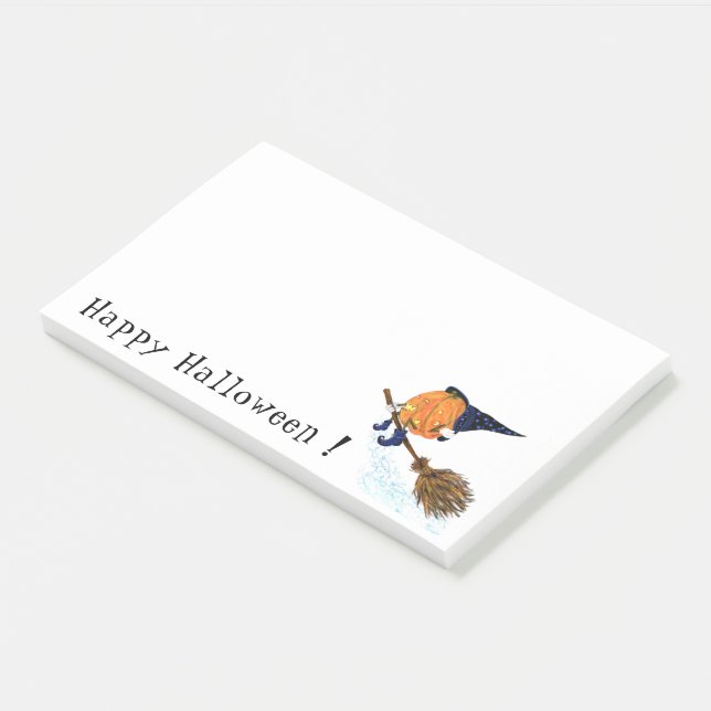 Halloween Hexenkürbis Flying Funny Funny Post-it Klebezettel (angewinkelt)