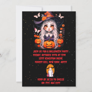 Halloween-Hexenkürbis-Party Einladung