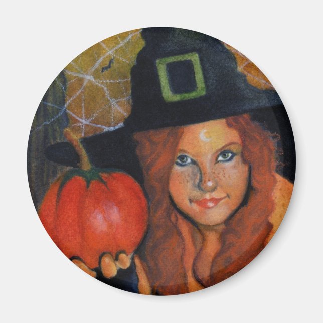 Halloween Hexenmagnet Magnet (Vorne)