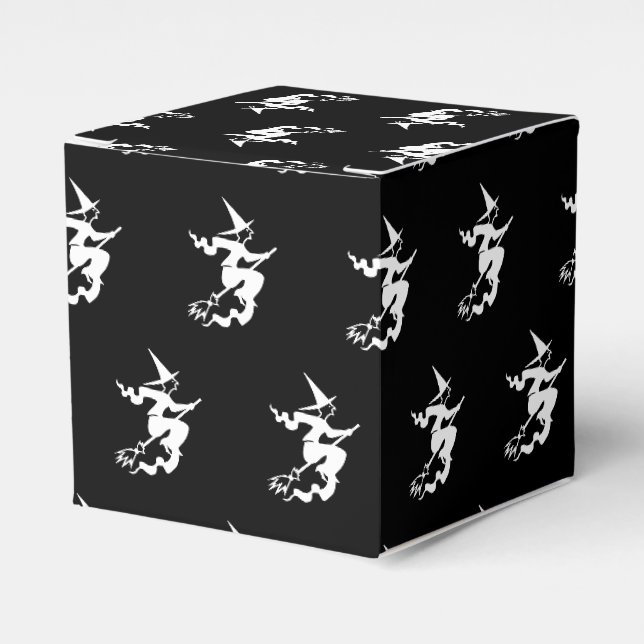 Halloween-Hexenmuster, schwarz-weiß Geschenkschachtel (Vorderseite)