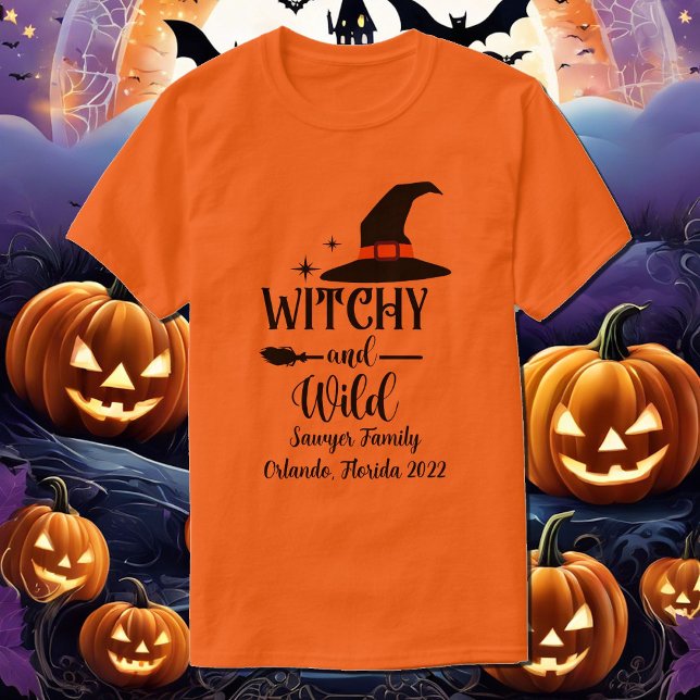 Halloween Hexenpersonalize Name Group Urlaub T-Shirt (Von Creator hochgeladen)