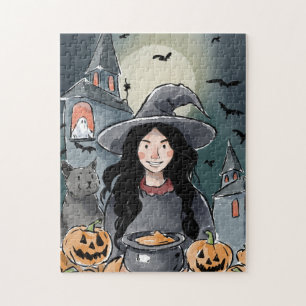 Halloween-Hexenrätsel