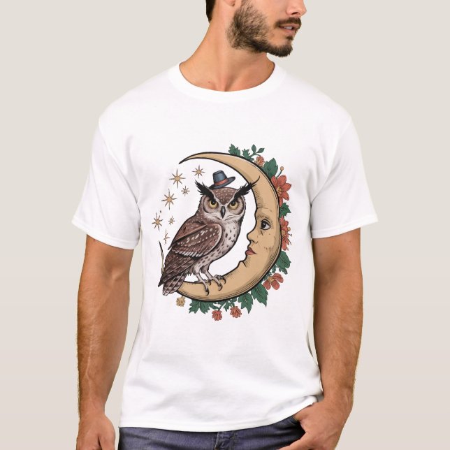 Halloween Hexenschale auf dem Halbmond T-Shirt (Vorderseite)